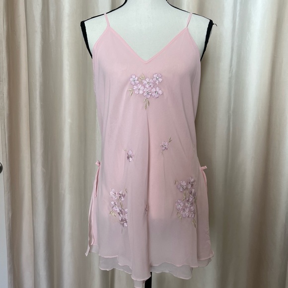 Vintage Other - vintage pink beaded slip dress